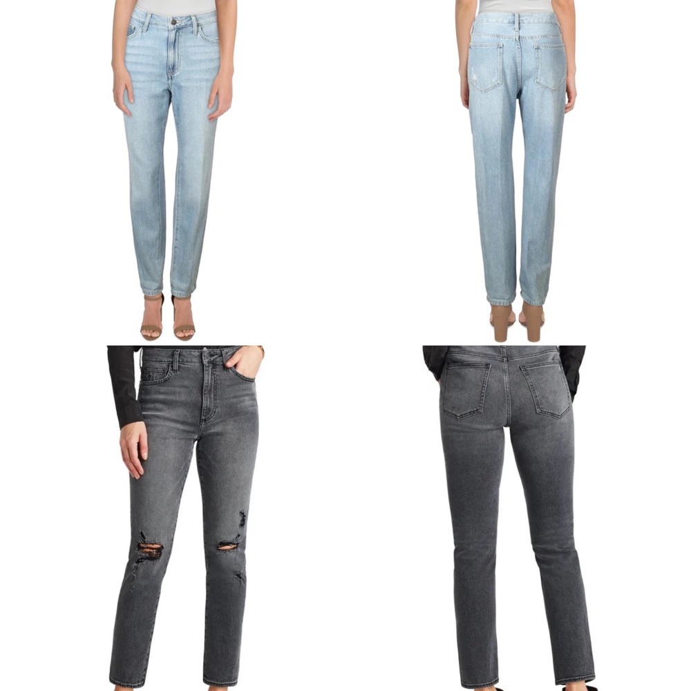 2 Pairs Sam Edelman *NEW* Blue and Black Distressed Jeans sz 29/30